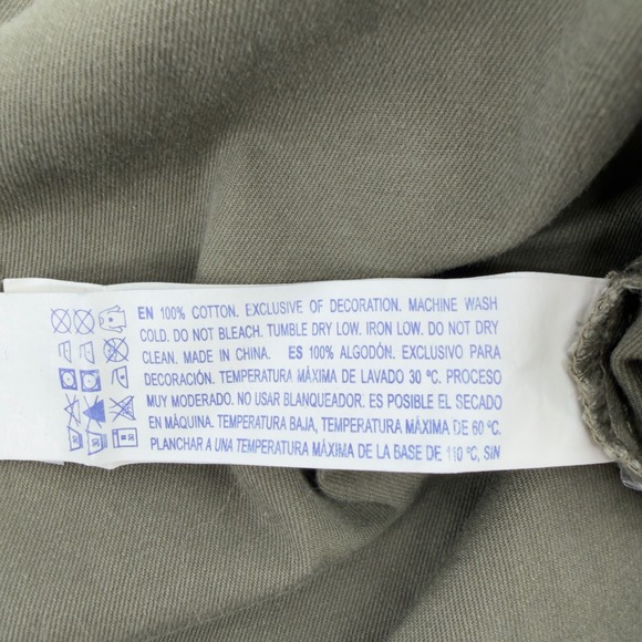 XXI Los Angeles Olive Green Military Long Sleeve Button Up Shirt Women's Small - Picture 5 of 8